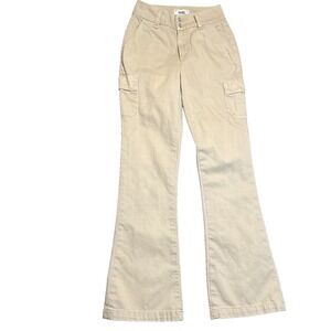 Vintage Paige Dion Cargo Pants Women 25 Beige Mid Rise Warm Sand Streetwear Wide